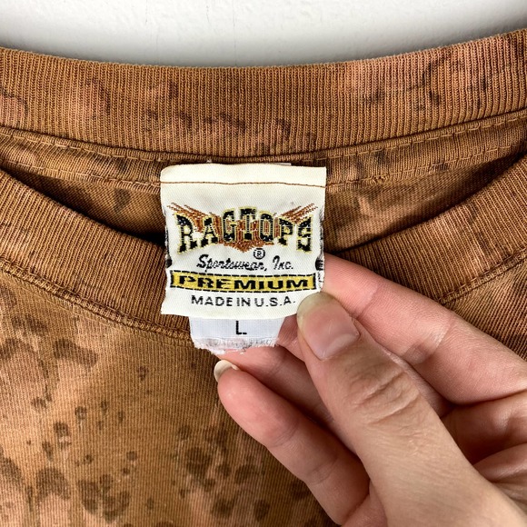 Vintage Ragtops Tie-Dye Indian Graphic Tee Size L EUC USA - Picture 3 of 5